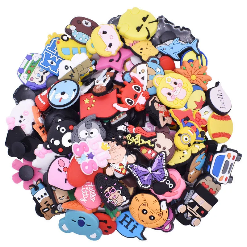 100pcs Random Shape Shoe Charms for Shoes & Bracelets Wristband Decoration