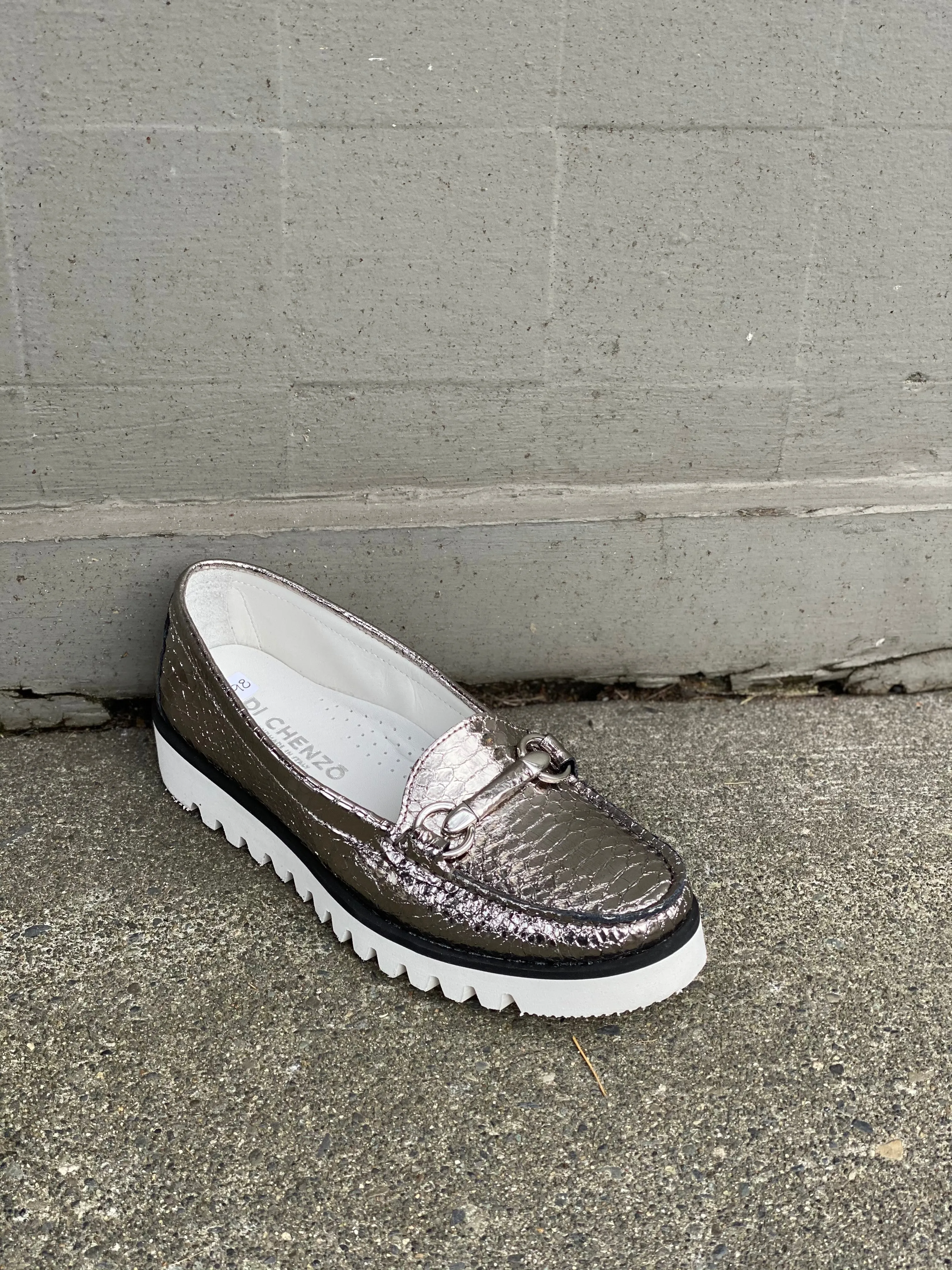 1210 Silver Snake Print Loafer