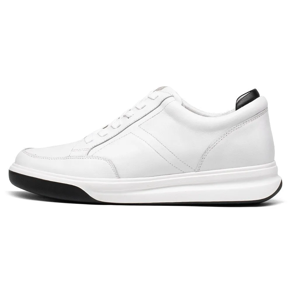 7CM/2.76 Inches CMR CHAMARIPA  Men's White Leather Elevator Sneakers