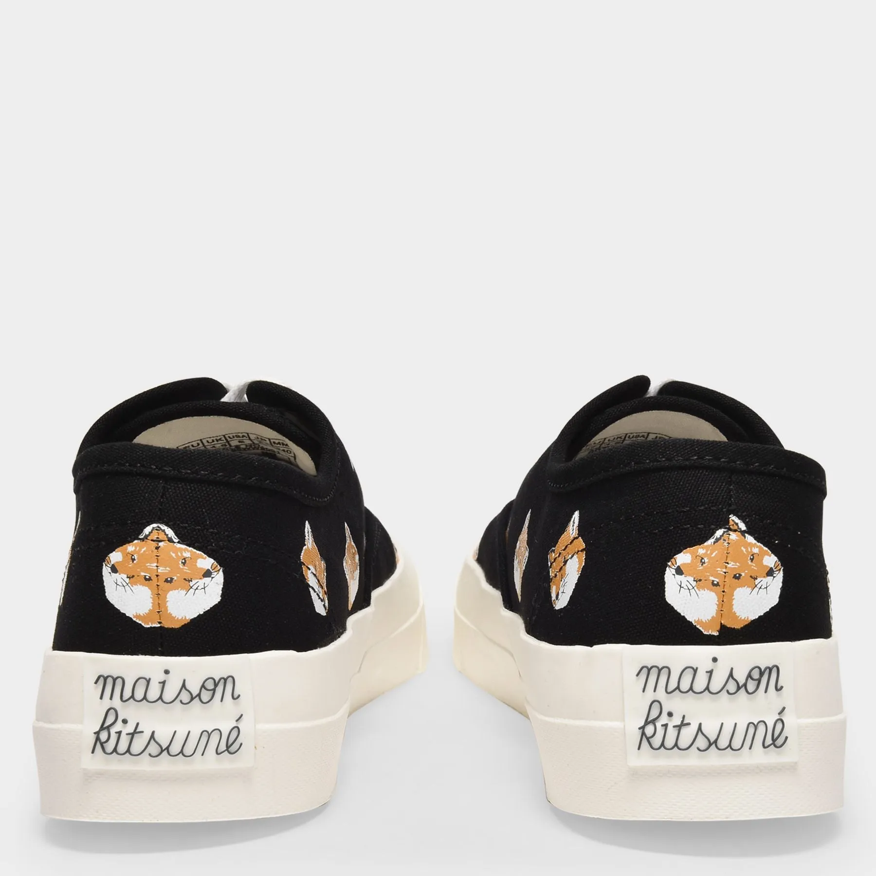 All Over Fox Head Sneakers in Black Canvas