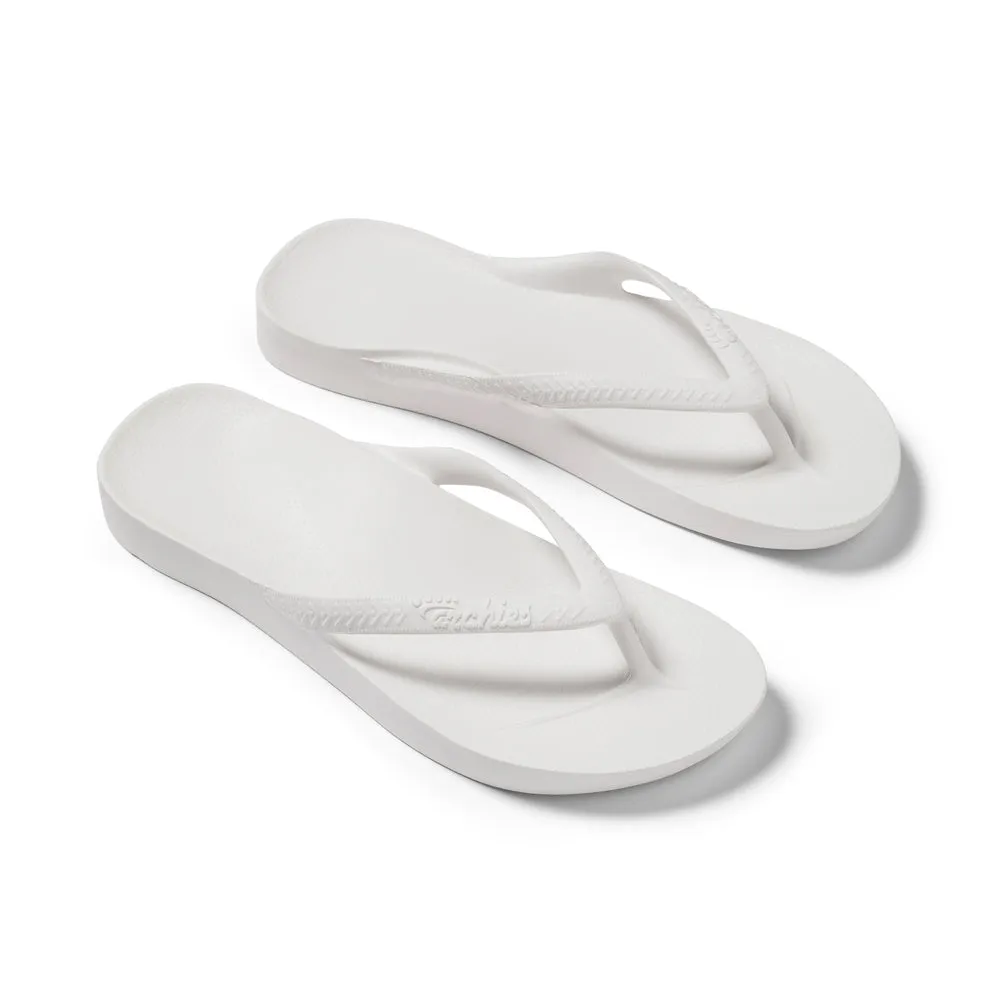 Archies Arch Support Flip Flops - White