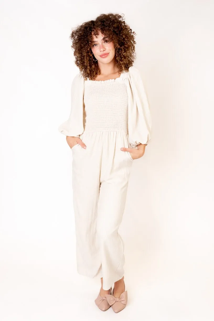 Arianna Jumpsuit in Cream - FINAL SALE