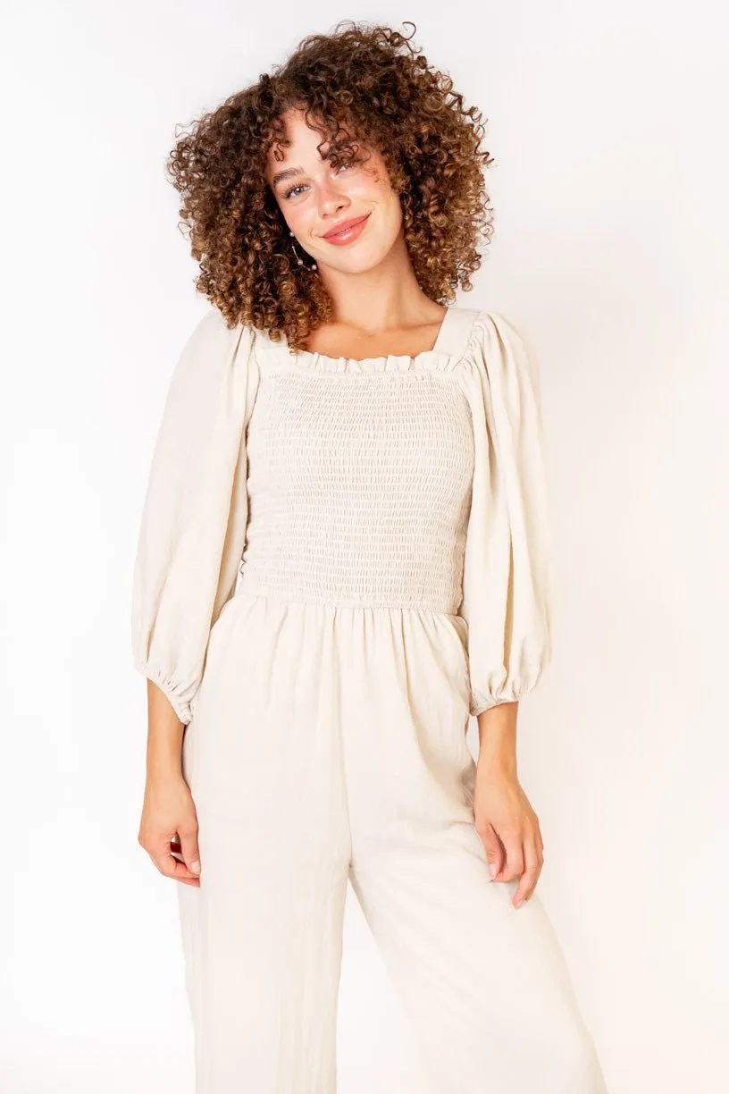 Arianna Jumpsuit in Cream - FINAL SALE