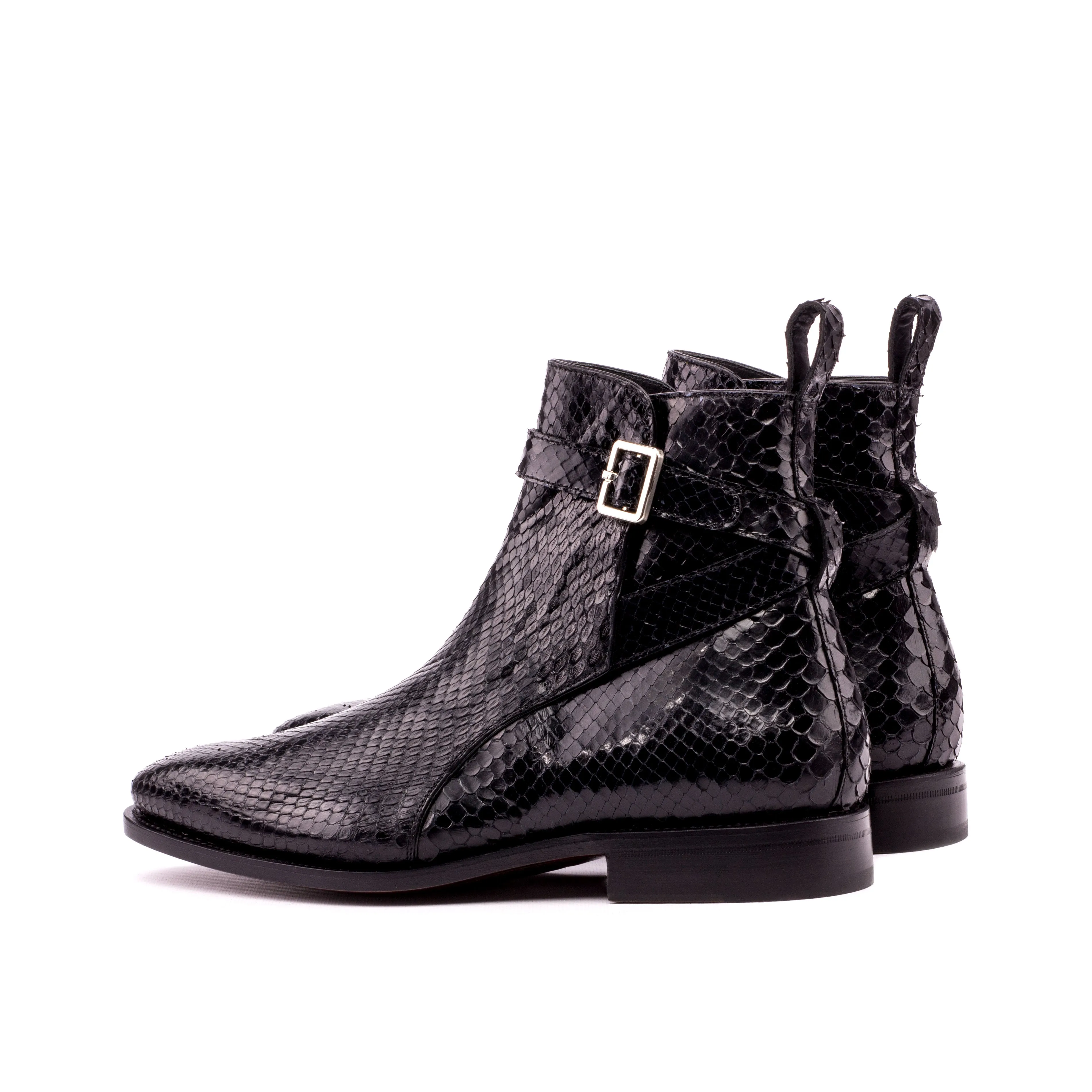 Black Python Jodhpur Boots