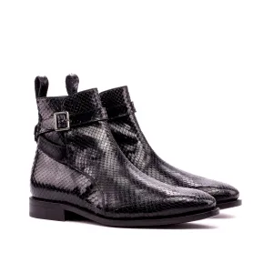 Black Python Jodhpur Boots