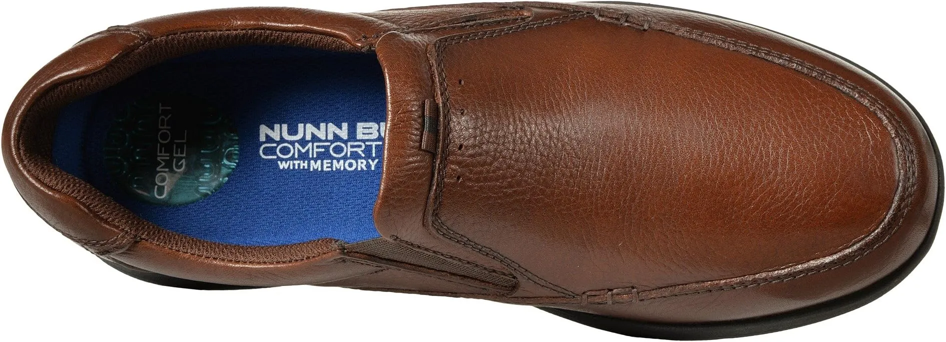 Cam Moc Toe Slip-On Nunn Bush Loafers in Cognac Tumbled Leather