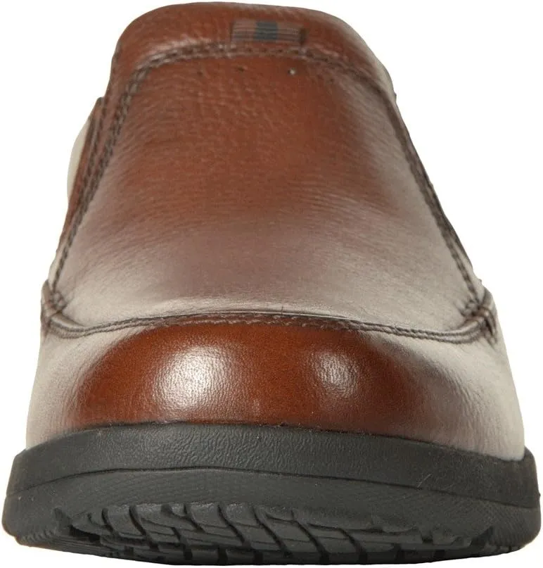 Cam Moc Toe Slip-On Nunn Bush Loafers in Cognac Tumbled Leather