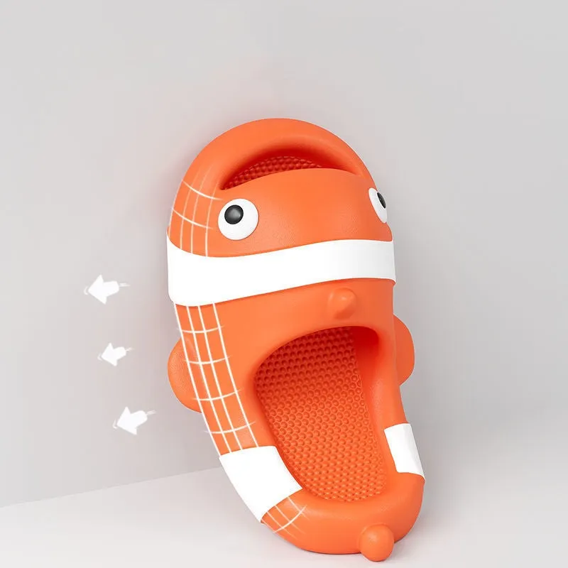 Casual Cute Cartoon Clown Fish Home Bathroom Thick Bottom Outer Slip Resistant Slippers