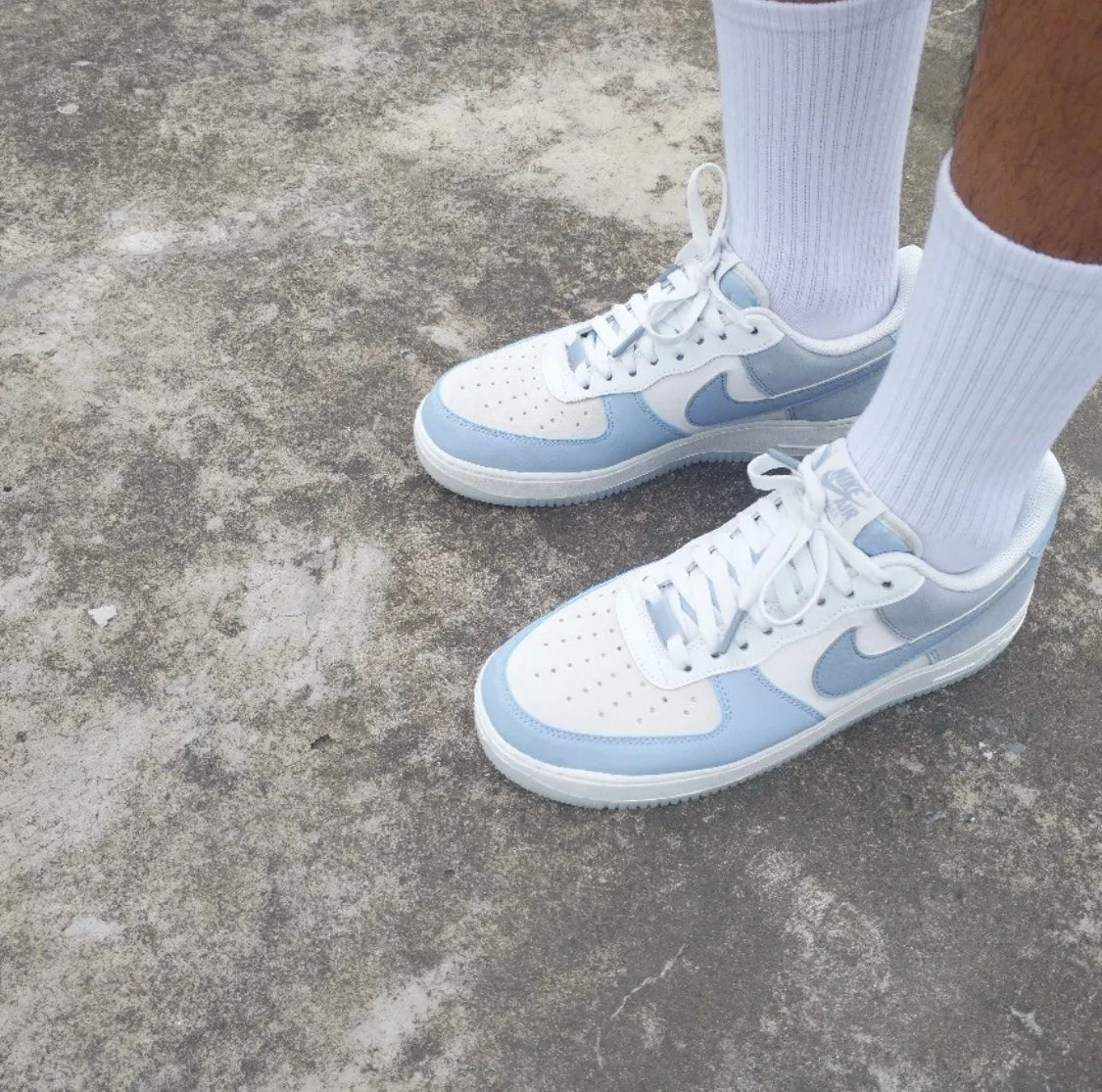 CE - AF1 light blue stitching