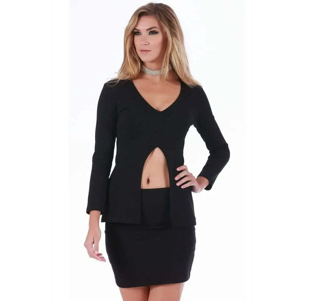 Chic Wide Band Mini Skirt with Versatile Back Zipper