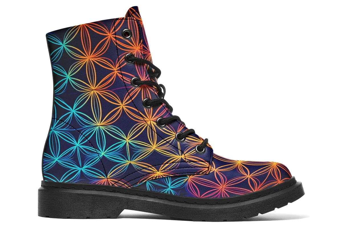 Flower Of Life Combat Boots