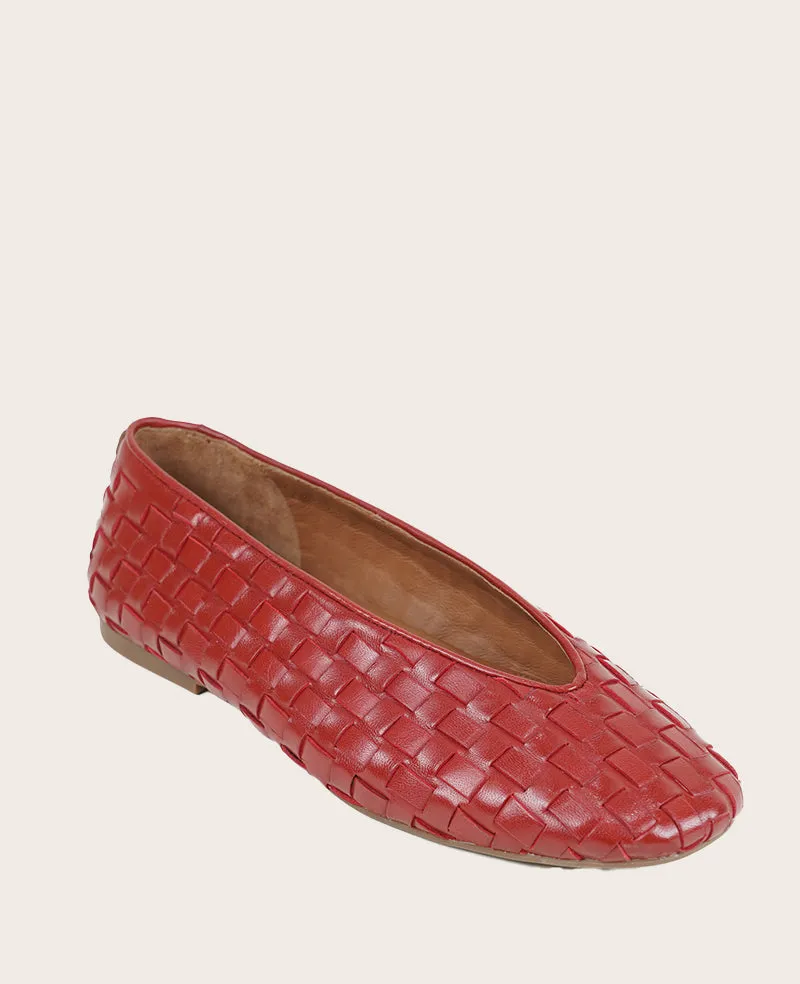 GENTLE SOULS - Willow Leather Woven Ballet Flat