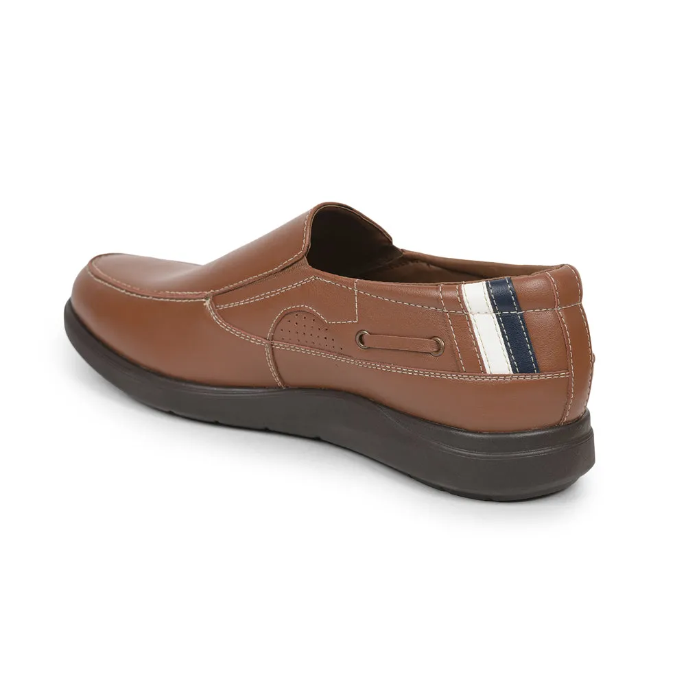 Gliders Casual Tan Slip on Moccasin Shoes For Men SYN-41 By Liberty