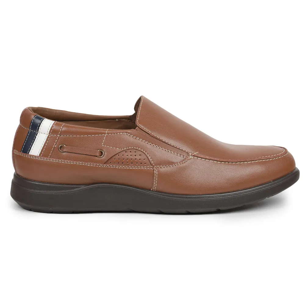 Gliders Casual Tan Slip on Moccasin Shoes For Men SYN-41 By Liberty