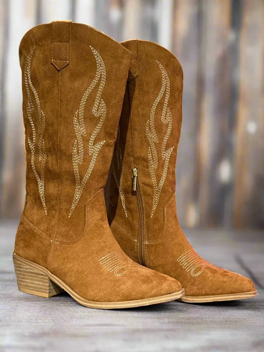 Headliner Tobacco Suede Cowboy Boots