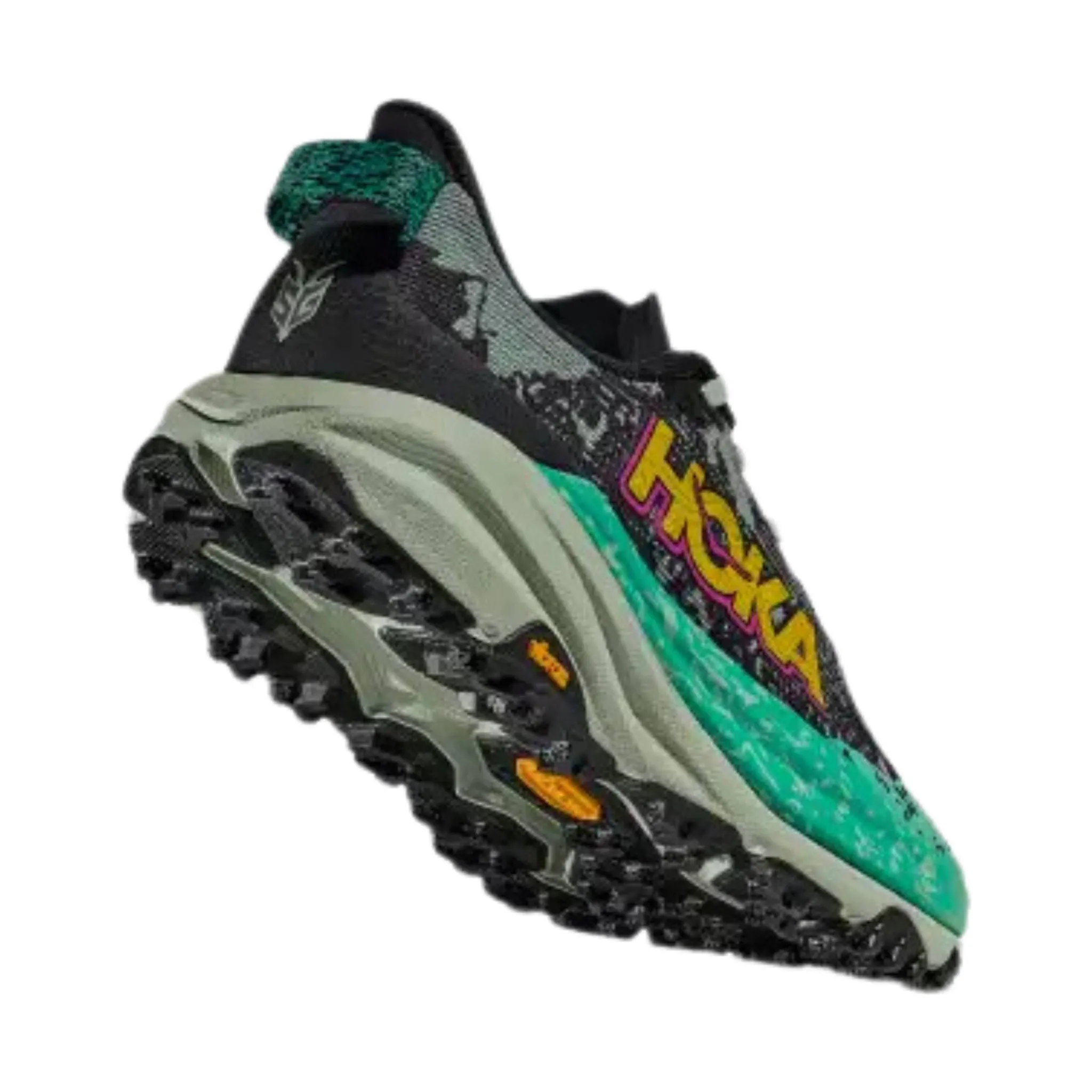 HOKA Women's Speedgoat 6 Trail Running Shoes - Black/ Aloe Vera