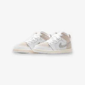 Jordan 1 Mid SE Craft PS White Light Orewood Brown Tech Grey Pre School Sizes FB9141-120