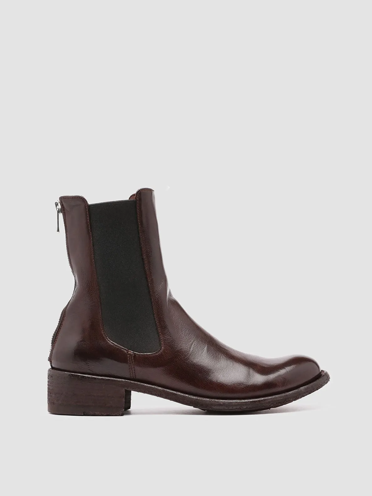 LISON 017 - Burgundy Leather Chelsea Boots