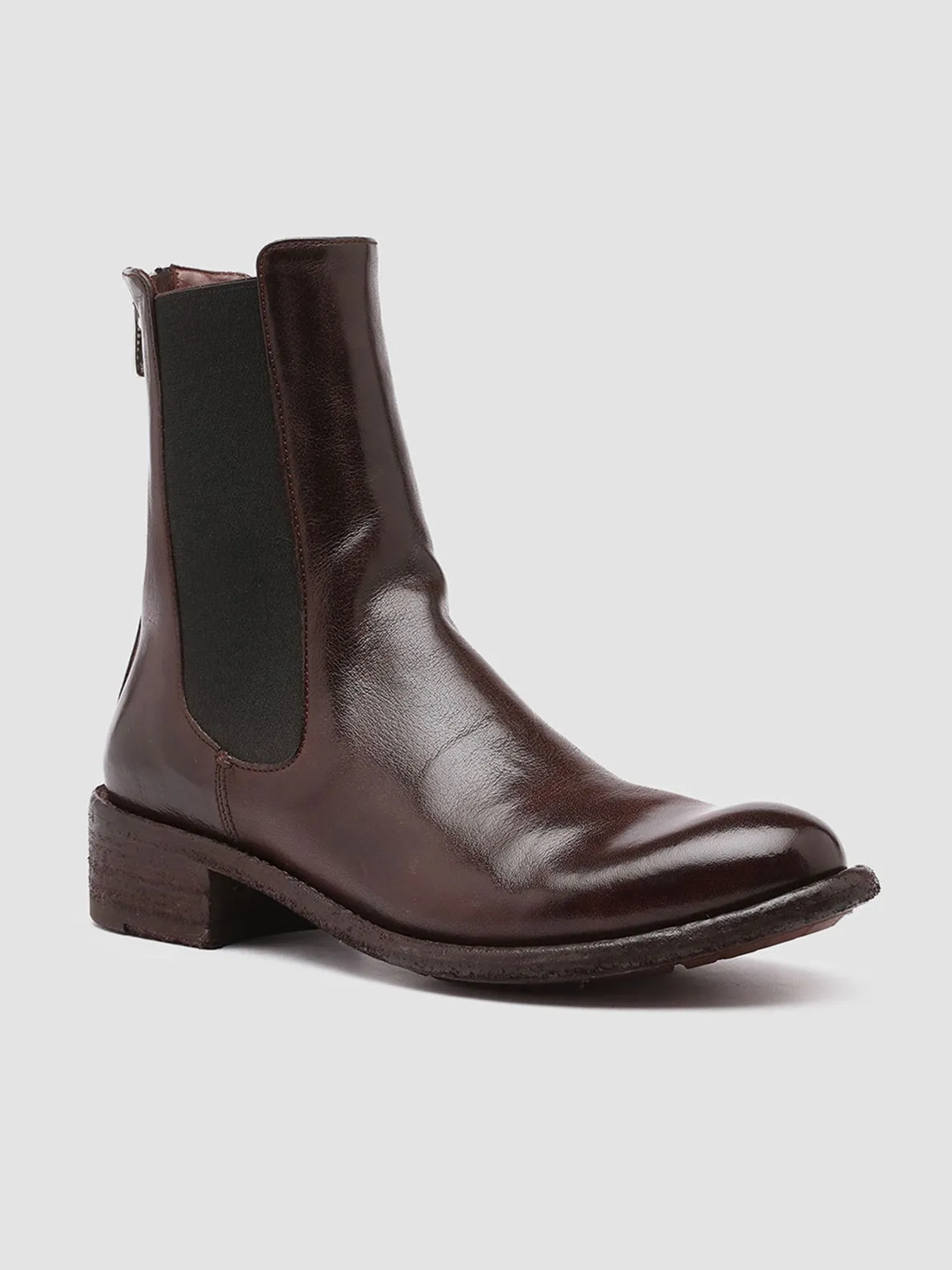 LISON 017 - Burgundy Leather Chelsea Boots