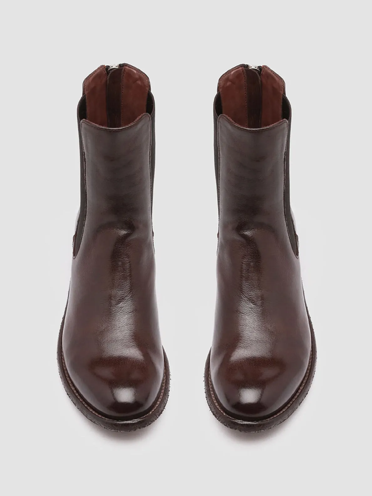 LISON 017 - Burgundy Leather Chelsea Boots