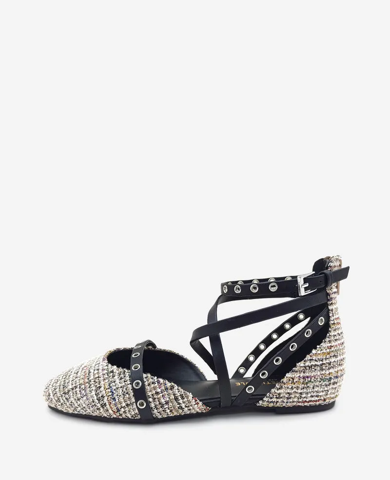 Mason Strappy Stud Flat