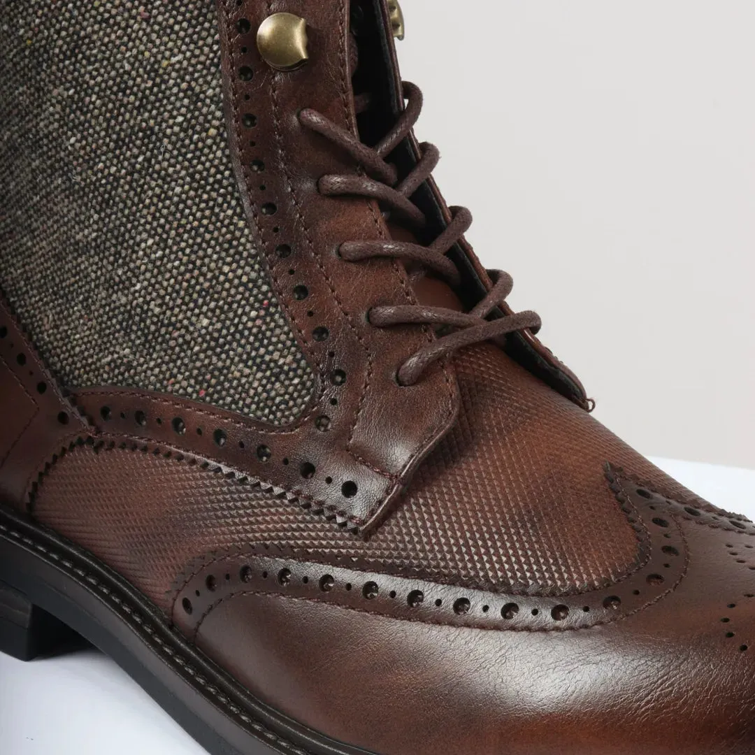 Men's Lace Up Brogue Ankle Boots