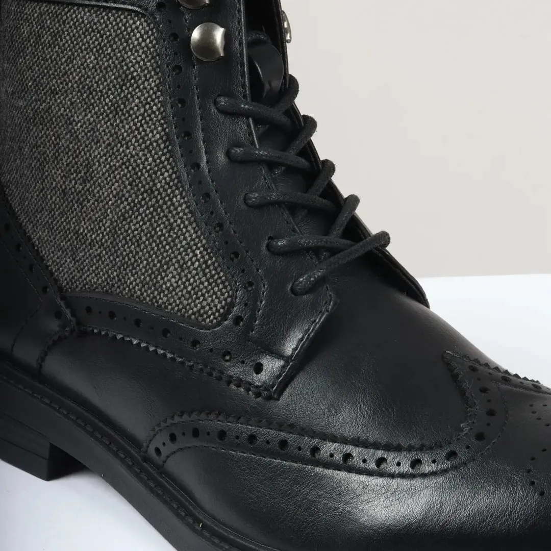 Men's Lace Up Brogue Ankle Boots