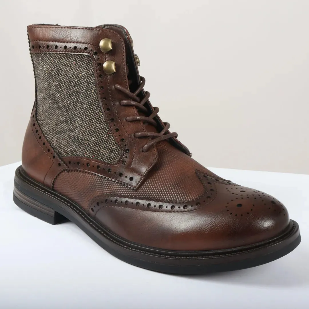 Men's Lace Up Brogue Ankle Boots