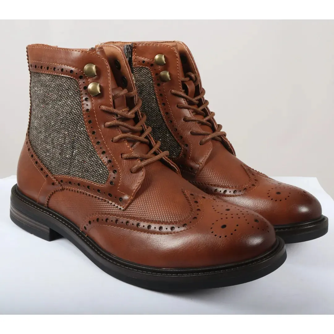 Men's Lace Up Brogue Ankle Boots