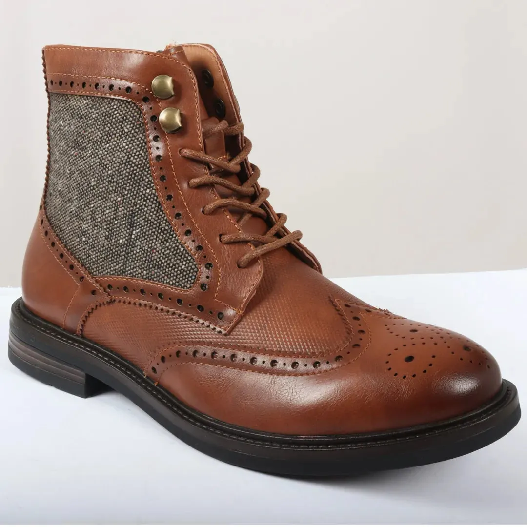 Men's Lace Up Brogue Ankle Boots