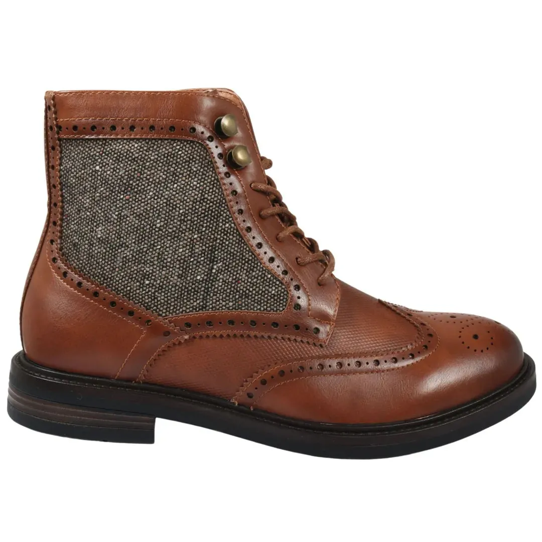 Men's Lace Up Brogue Ankle Boots