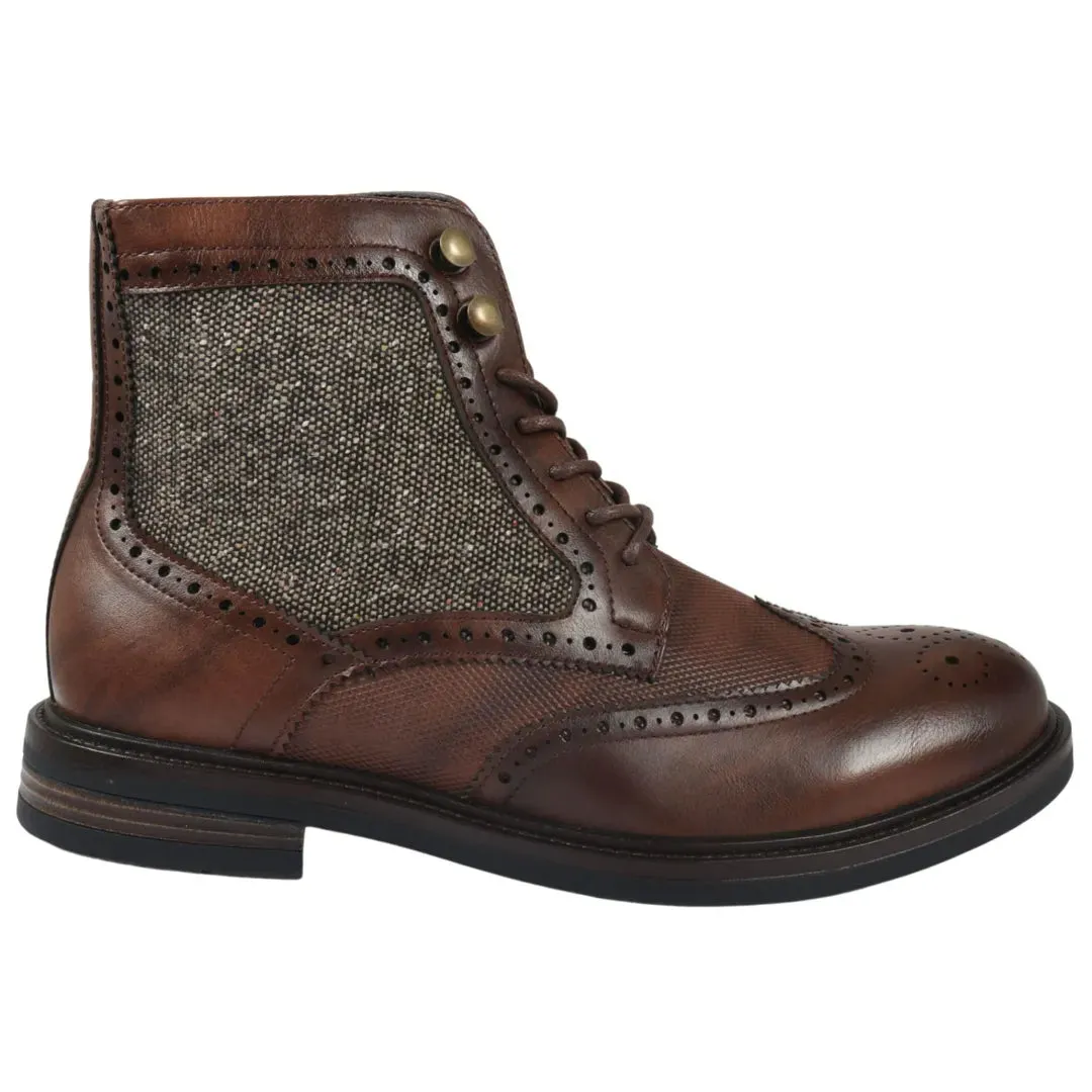 Men's Lace Up Brogue Ankle Boots