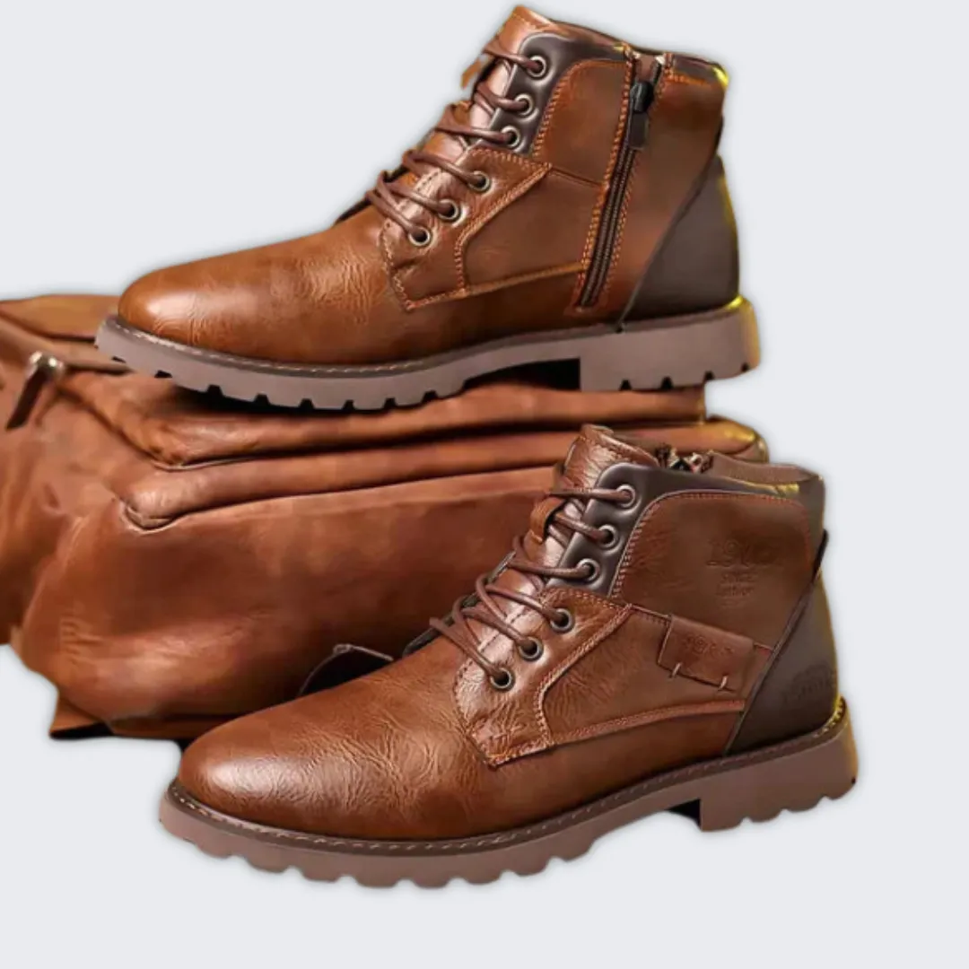 Men's Rugged Jethro All-Season Leather Boots - Stylish & Durable