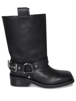 Mid Biker Boots in Black