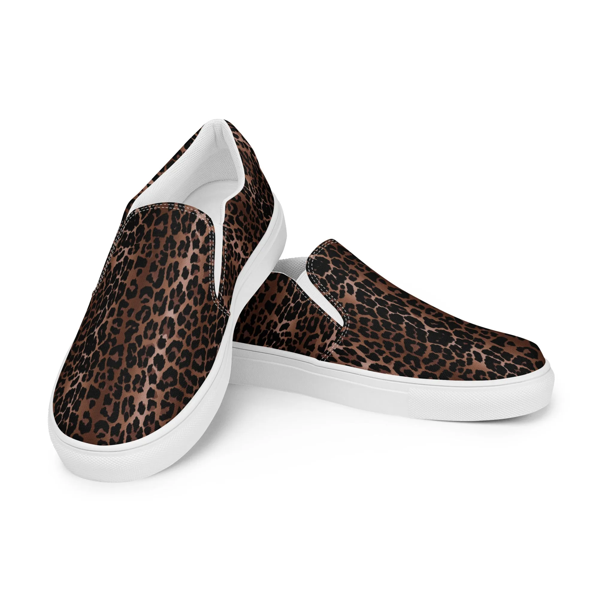 OG Leopard Print Women’s slip-on canvas deck shoes | Pinup Couture Relaxed