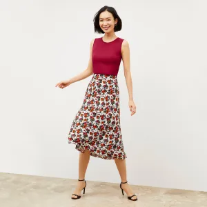 Orchard Skirt - Washable Silk :: Garden Print