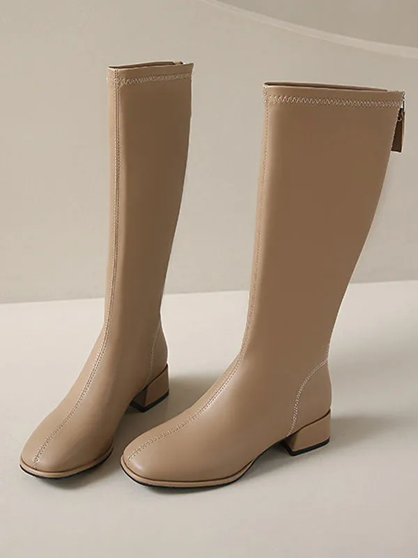 Point Toe Chunky Heeled Boots