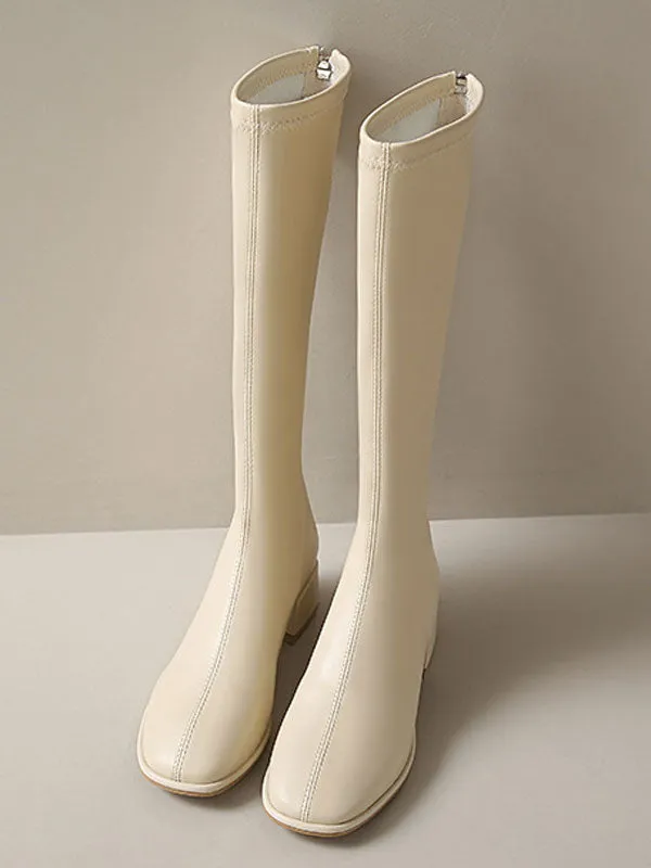 Point Toe Chunky Heeled Boots