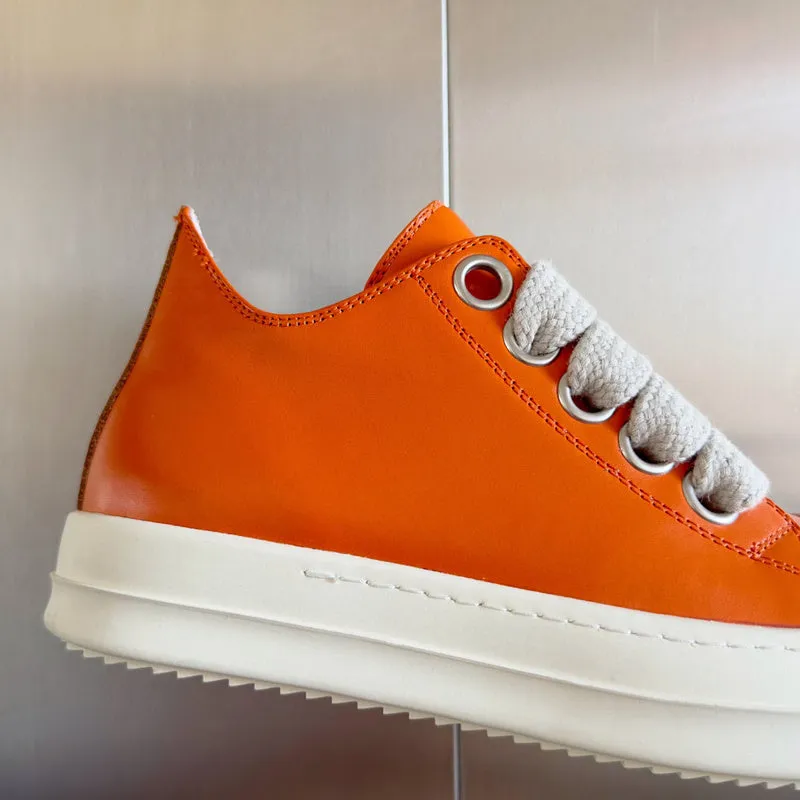 Rick Owens Orange Low-Top Sneakers