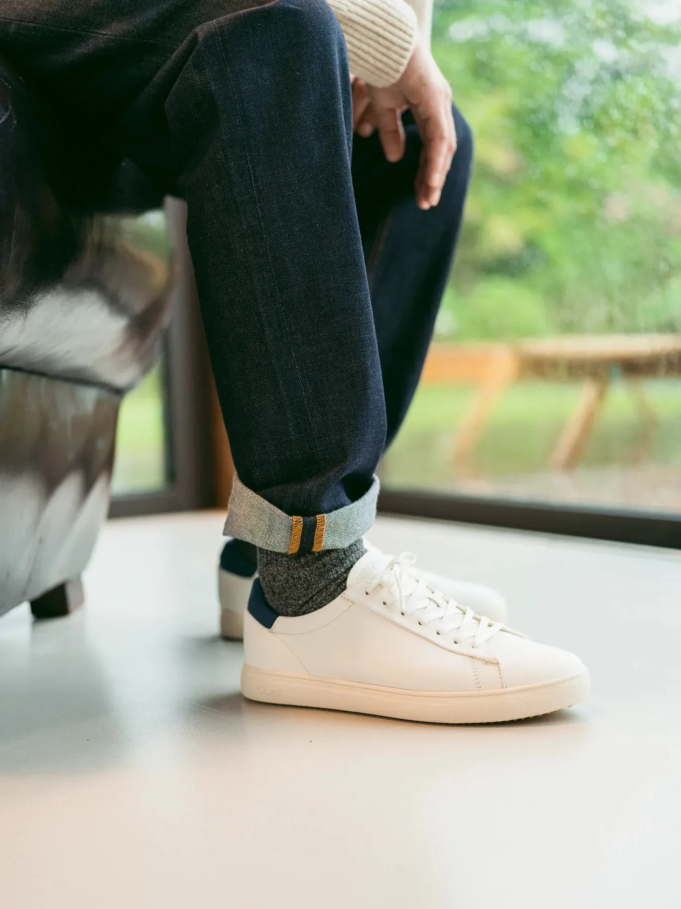 Sneakers CLAE - Bradley White Leather Navy