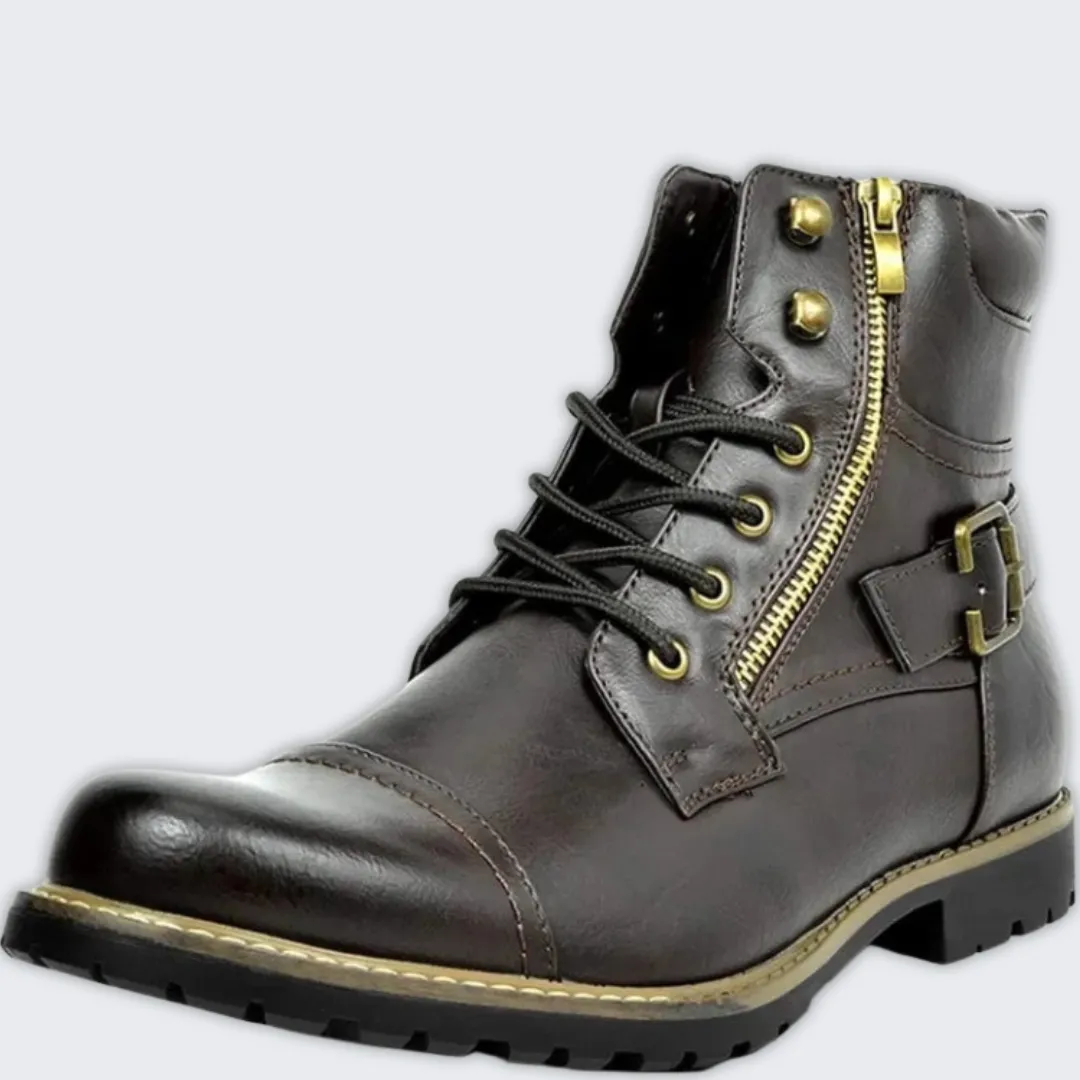 Stylish Men's Leather Lace-Up Boots | Durable & Elegant Design