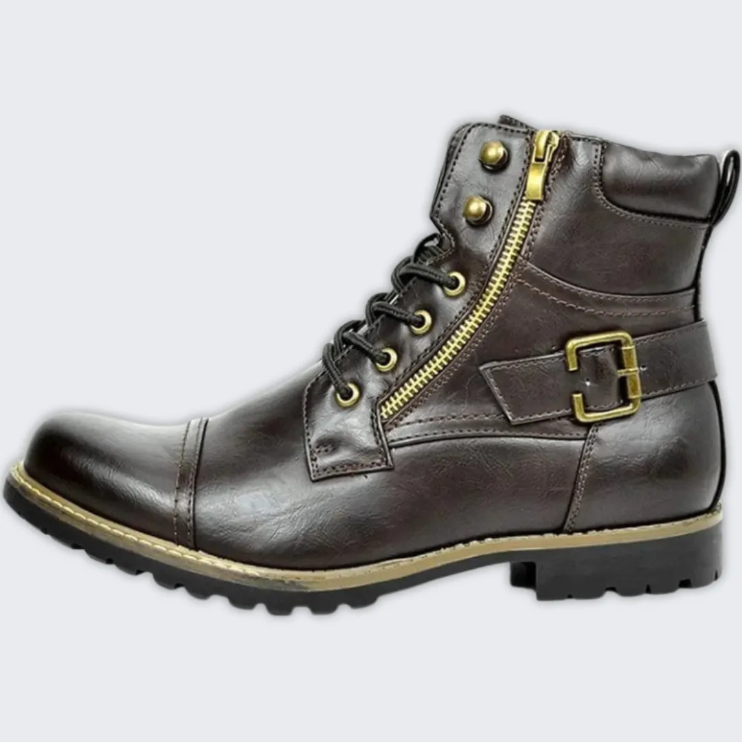 Stylish Men's Leather Lace-Up Boots | Durable & Elegant Design