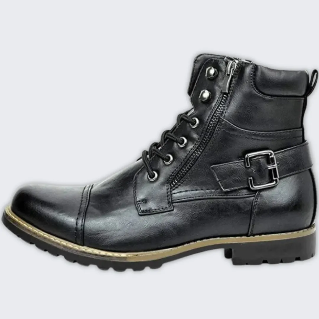 Stylish Men's Leather Lace-Up Boots | Durable & Elegant Design