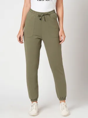 Women High-Rise Solid Relaxed Jogger