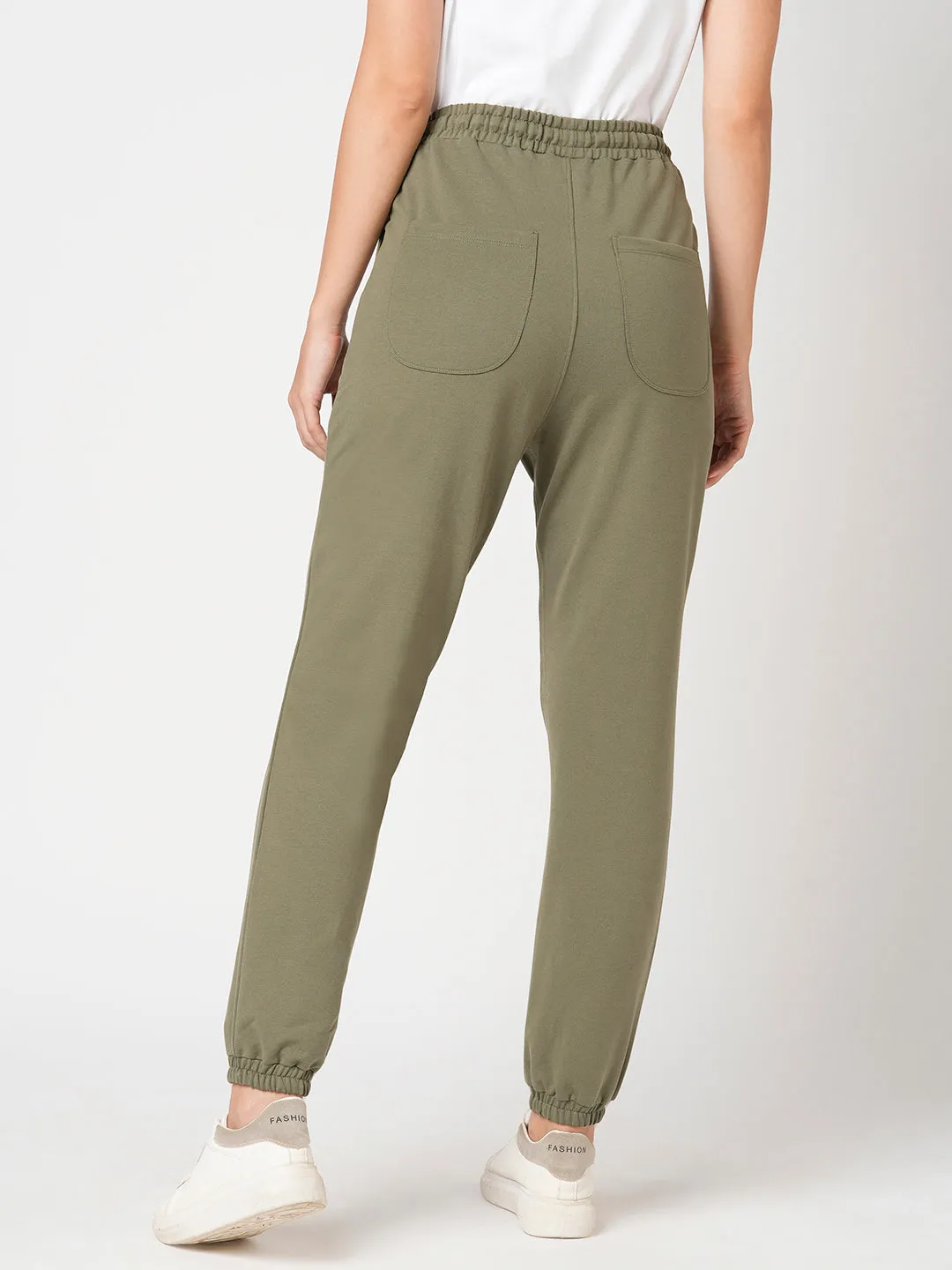 Women High-Rise Solid Relaxed Jogger