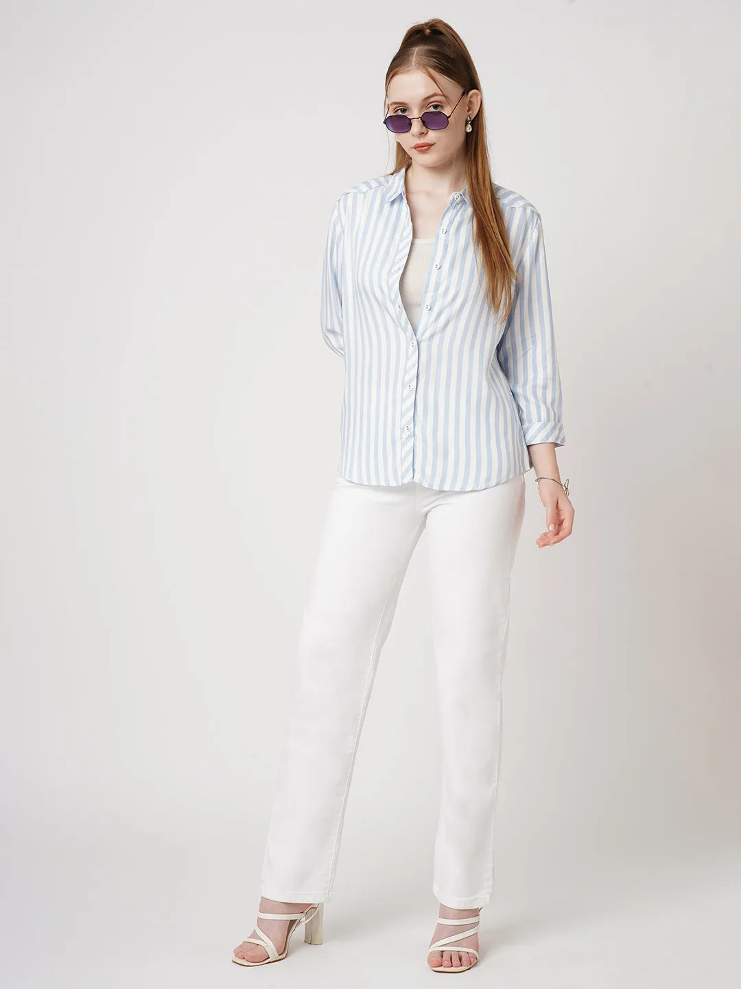 Women White High-Rise Relax Straight Jeans