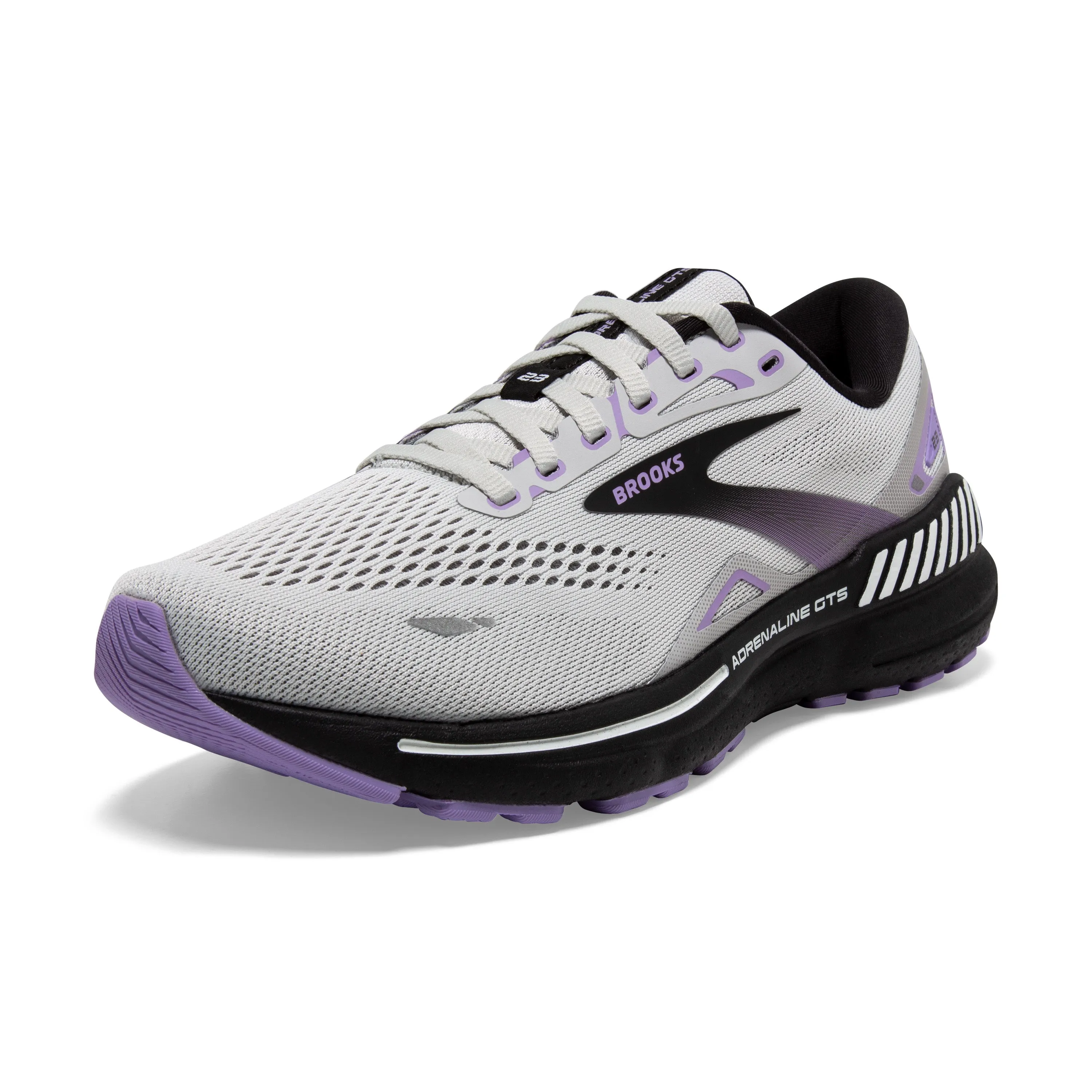 Women's Brooks Adrenaline GTS 23 Color: Grey/Black/Purple (EXTRA WIDE WIDTH)