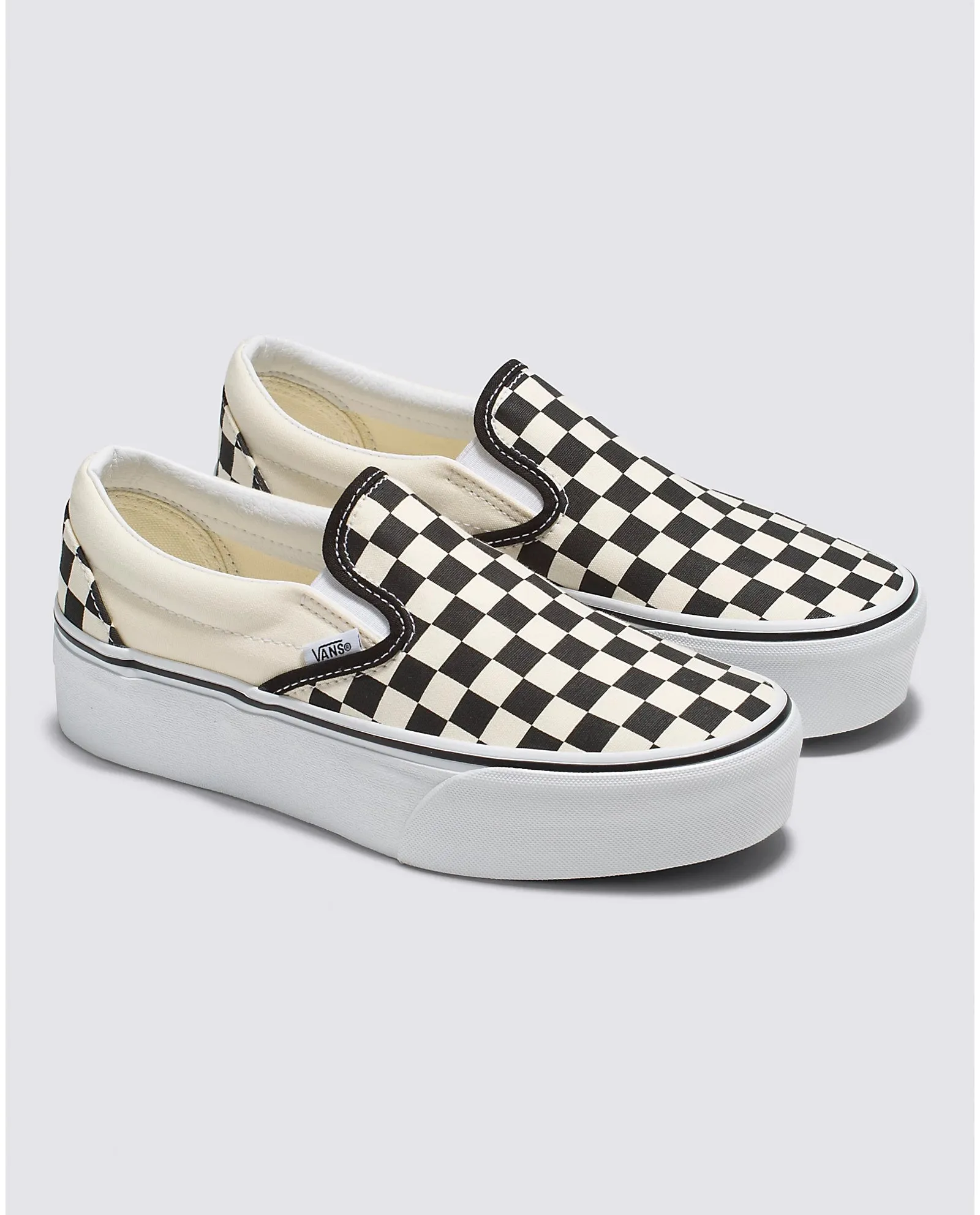 Women's Classic Slip-On Stackform Shoe - Checkerboard/White