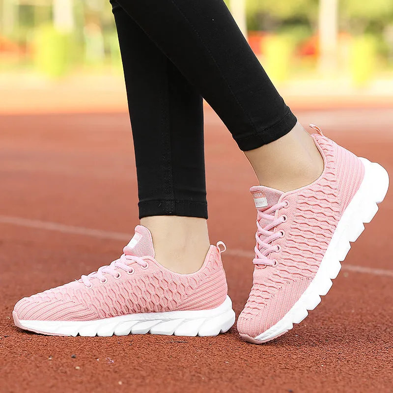 Women's Fashionable Casual Lightweight Lace-up Breathable Mesh Running Shoes