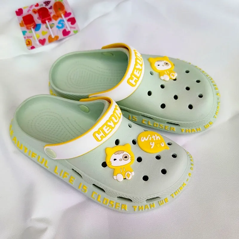 Womens Summer Cute Cartoon Soft Thick Bottomed Hole Sandals